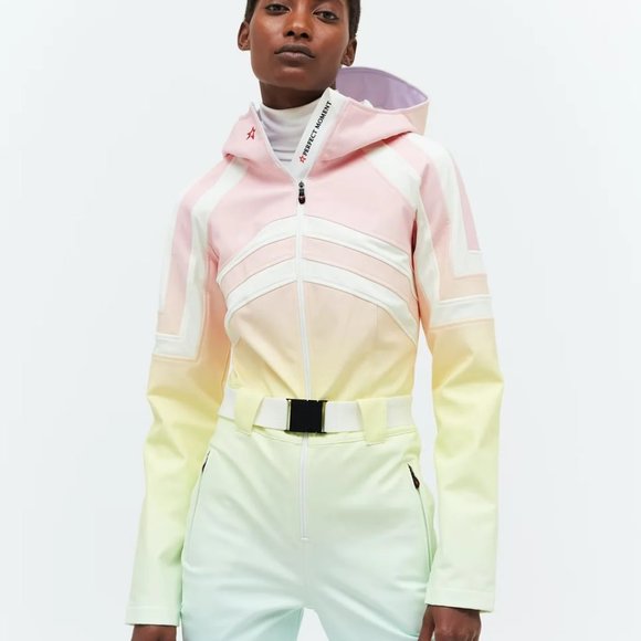 Tignes One Piece Pastel Rainbow Ombré Ski Suit - Picture 10 of 16